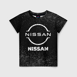 Футболка детская Nissan с потертостями на темном фоне, цвет: 3D-принт