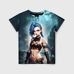 Футболка детская Jinx arcane League of legends, цвет: 3D-принт
