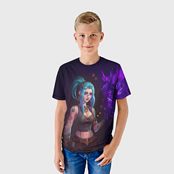 Футболка детская Jinx arcane League of Legends, цвет: 3D-принт — фото 2