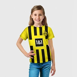 Футболка детская ФК Боруссия Дортмунд форма 2223 домашняя, цвет: 3D-принт — фото 2