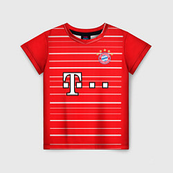 Футболка детская ФК Бавария Мюнхен форма 2223 домашняя, цвет: 3D-принт