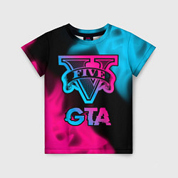 Детская футболка GTA - neon gradient