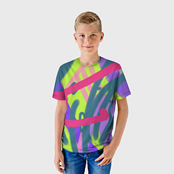 Футболка детская Цветастая графика, цвет: 3D-принт — фото 2
