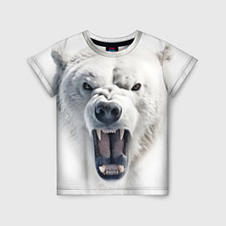 Футболка детская Агрессивный белый медведь, цвет: 3D-принт