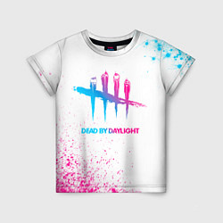 Детская футболка Dead by Daylight neon gradient style