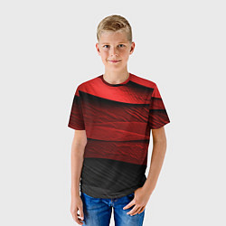 Футболка детская Шероховатая красно-черная текстура, цвет: 3D-принт — фото 2