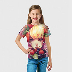 Футболка детская Блондинка с ягодами, цвет: 3D-принт — фото 2