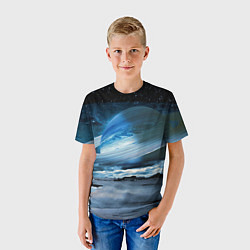 Футболка детская Падение Сатурна - пейзаж, цвет: 3D-принт — фото 2
