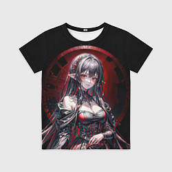 Детская футболка Аниме девушка колдунья в красно черном платье
