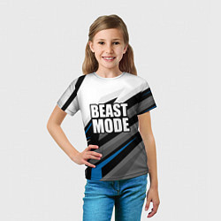 Футболка детская Beast mode - blue sport, цвет: 3D-принт — фото 2