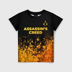 Футболка детская Assassins Creed - gold gradient: символ сверху, цвет: 3D-принт
