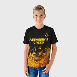 Футболка детская Assassins Creed - gold gradient: символ сверху, цвет: 3D-принт — фото 2