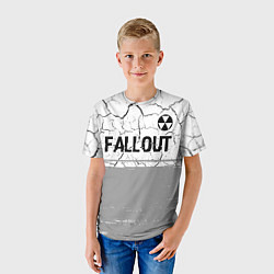 Футболка детская Fallout glitch на светлом фоне: символ сверху, цвет: 3D-принт — фото 2