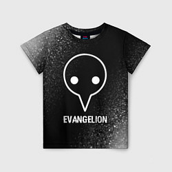Детская футболка Evangelion glitch на темном фоне