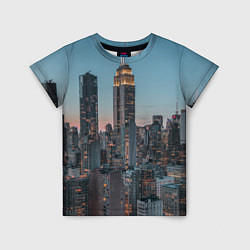 Детская футболка Утренний город с небоскребами