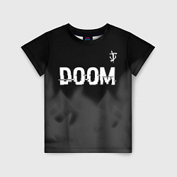 Детская футболка Doom glitch на темном фоне: символ сверху