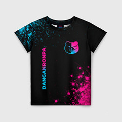 Детская футболка Danganronpa - neon gradient: надпись, символ
