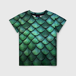 Детская футболка Чешуя зелёного дракона