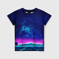 Детская футболка Неоновая проекция космоса