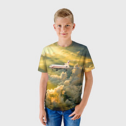 Футболка детская Ту-154 Полет в закате, цвет: 3D-принт — фото 2