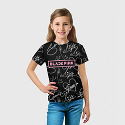 Футболка детская Blackpink - автографы, цвет: 3D-принт — фото 2