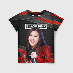 Футболка детская Rose Blackpink black red, цвет: 3D-принт