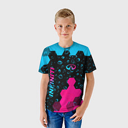 Футболка детская Infiniti - neon gradient: надпись, символ, цвет: 3D-принт — фото 2