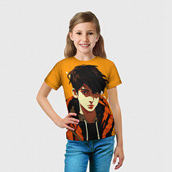 Футболка детская Симпатичный парень аниме с челкой, цвет: 3D-принт — фото 2