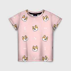 Детская футболка Pink corgi