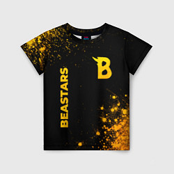 Детская футболка Beastars - gold gradient: надпись, символ
