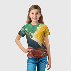 Футболка детская Мраморная радуга, цвет: 3D-принт — фото 2