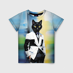 Детская футболка Cat fashionista - neural network - pop art