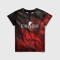Детская футболка CS GO dark red texture
