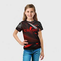 Футболка детская CS GO red and black, цвет: 3D-принт — фото 2