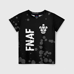 Детская футболка FNAF glitch на темном фоне: надпись, символ