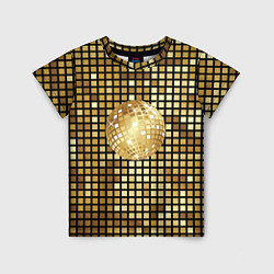 Детская футболка Золотой диско шар и золотая мозаика