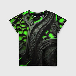 Детская футболка Green black abstract