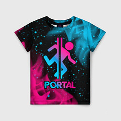 Детская футболка Portal - neon gradient