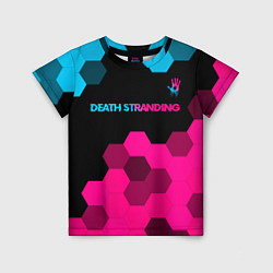 Детская футболка Death Stranding - neon gradient: символ сверху