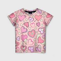 Детская футболка Many many hearts