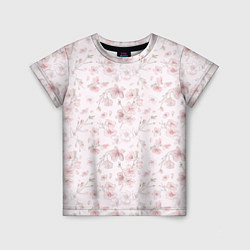 Детская футболка Акварельный паттерн цветов сакуры