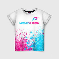 Детская футболка Need for Speed neon gradient style: символ сверху