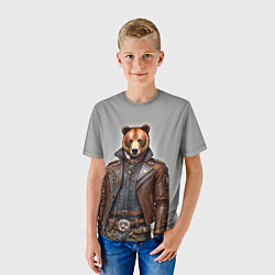 Футболка детская Cool bear - steampunk - neural network, цвет: 3D-принт — фото 2