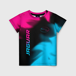 Футболка детская Jaguar - neon gradient: надпись, символ, цвет: 3D-принт