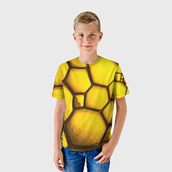 Футболка детская Желтые объемные плиты, цвет: 3D-принт — фото 2