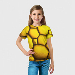 Футболка детская Желтые объемные плиты, цвет: 3D-принт — фото 2