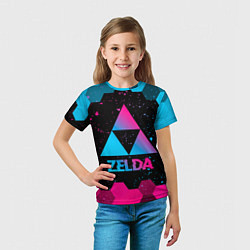 Футболка детская Zelda - neon gradient, цвет: 3D-принт — фото 2