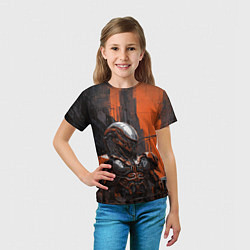 Футболка детская Боевой робот ксеноморф, цвет: 3D-принт — фото 2
