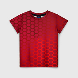 Детская футболка Сотовый красный градиент