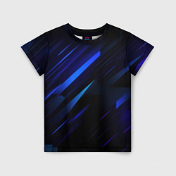 Детская футболка Blue black texture